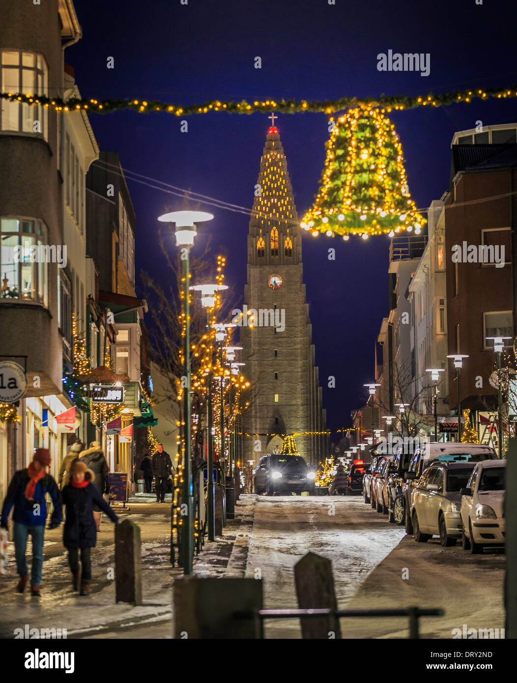 Le temps de Noël, Reykjavik, Islande Banque D'Images