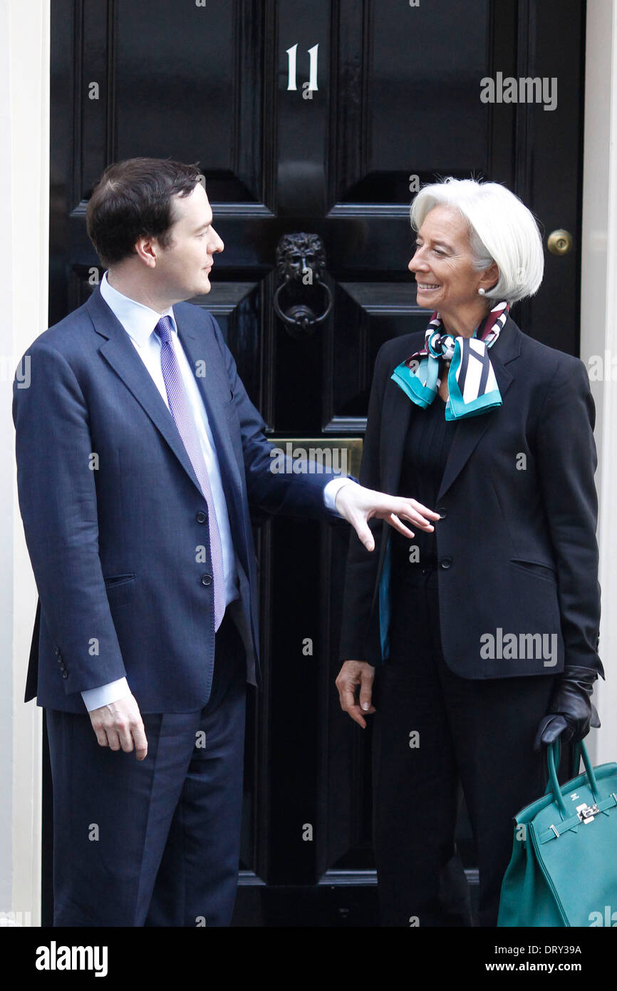 George Osborne, Christine Lagarde Banque D'Images