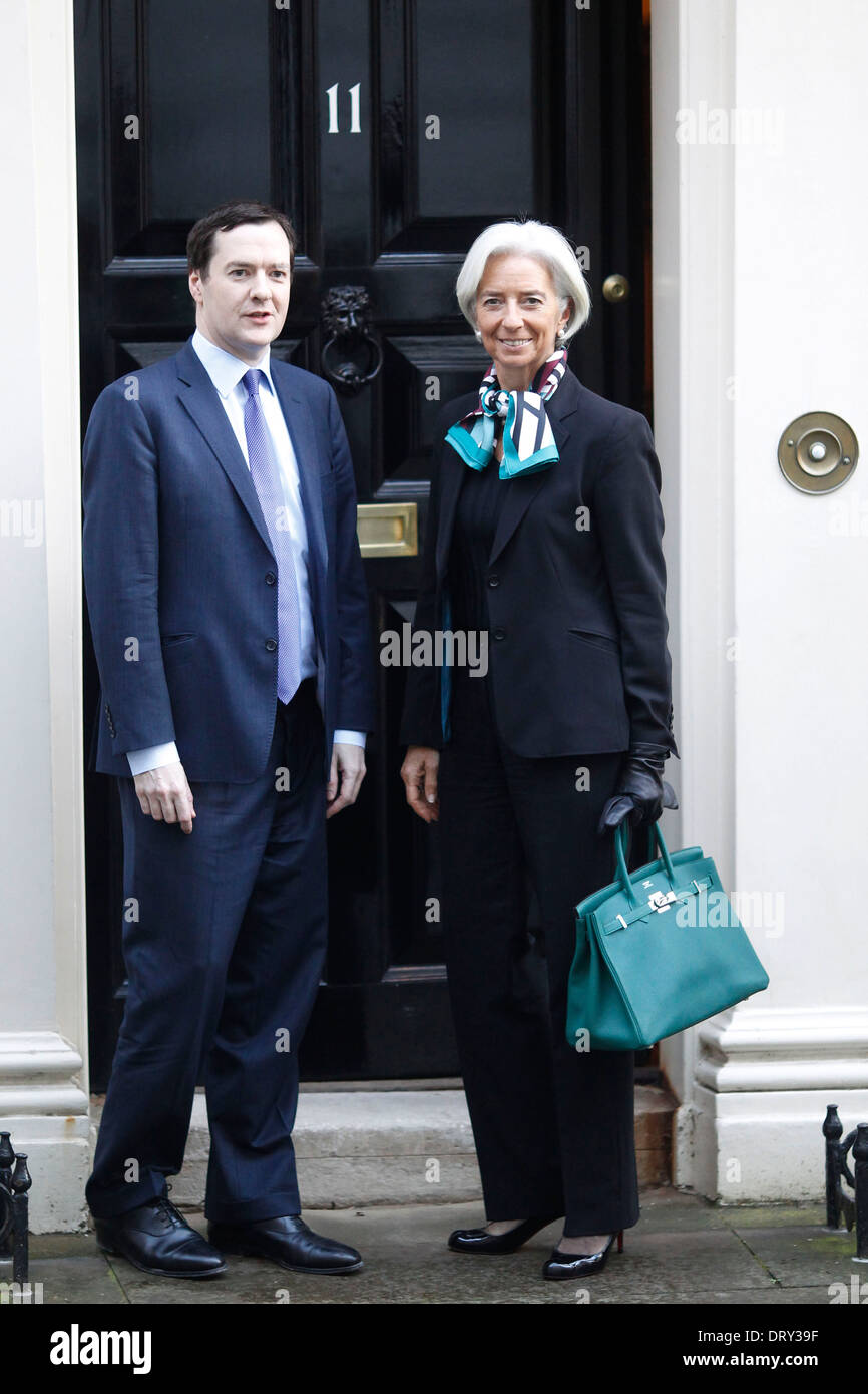 George Osborne, Christine Lagarde Banque D'Images