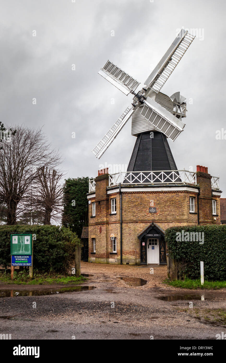 Le moulin Museum et Old Mill à Wimbledon Common, England, UK Banque D'Images
