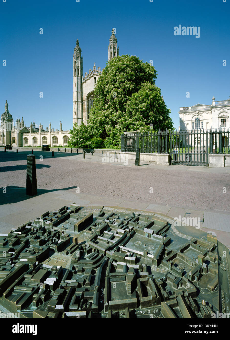 Centre-ville de Cambridge et modèle King's College Chapel Banque D'Images