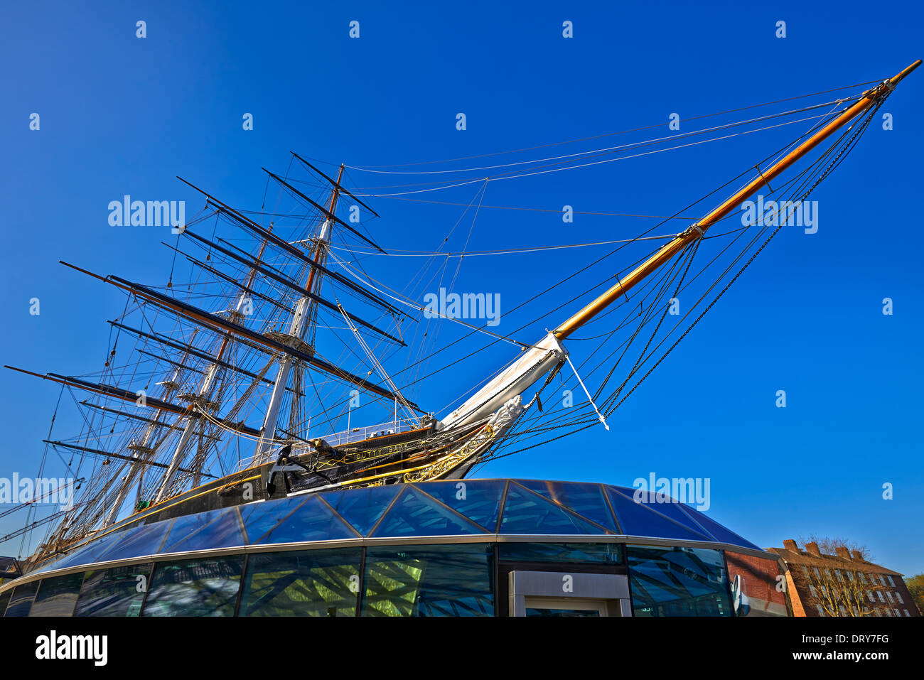 Le Cutty Sark est un navire clipper britannique. Construit sur la Clyde en 1869 pour la ligne d'expédition Jock Willis Banque D'Images