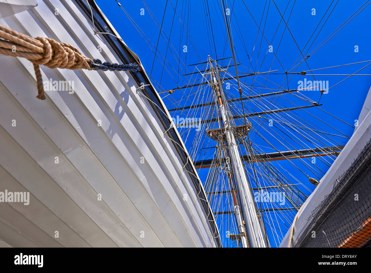 Le Cutty Sark est un navire clipper britannique. Construit sur la Clyde en 1869 pour la ligne d'expédition Jock Willis Banque D'Images