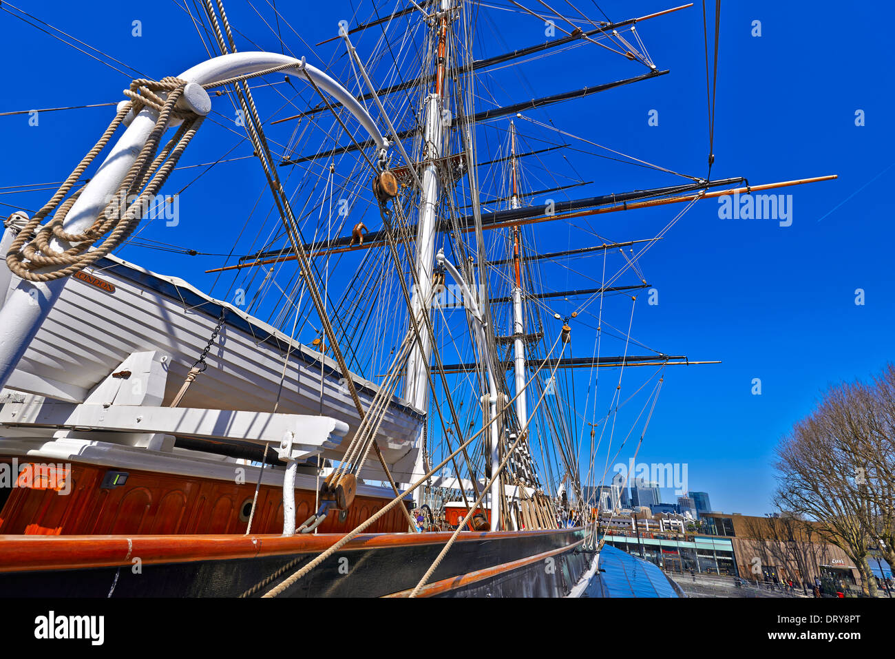 Le Cutty Sark est un navire clipper britannique. Construit sur la Clyde en 1869 pour la ligne d'expédition Jock Willis Banque D'Images