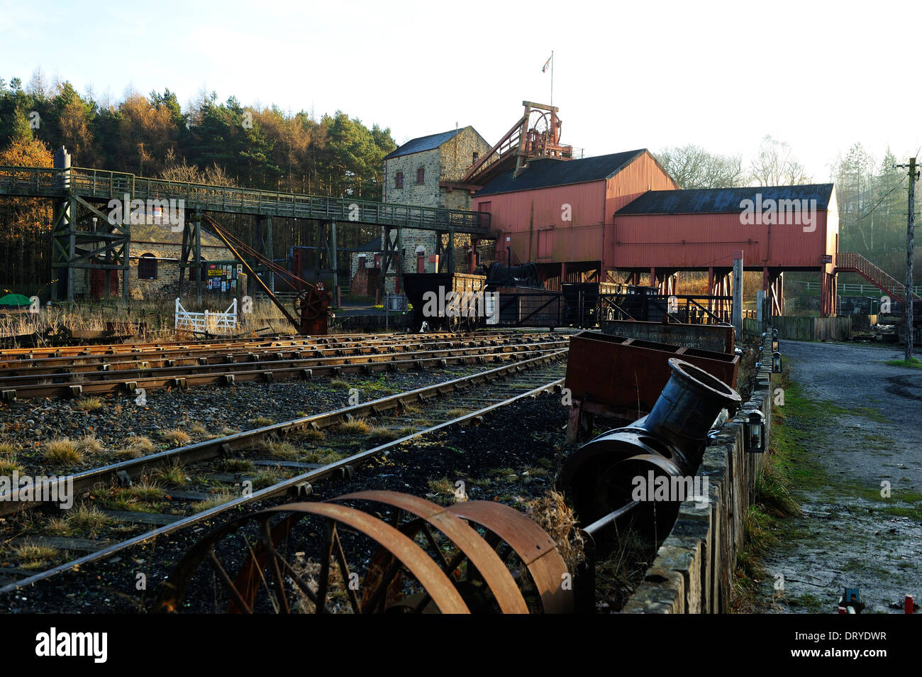 La Cour de la mine - Musée en plein air Beamish, County Durham, Angleterre Banque D'Images