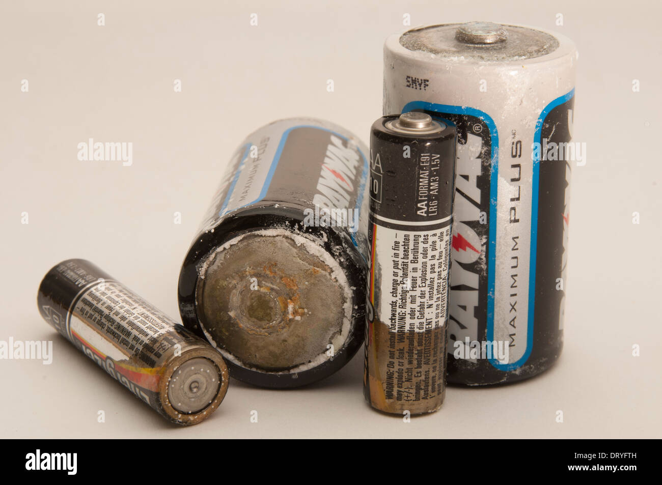 Les batteries ne sont pas oxydées Banque D'Images