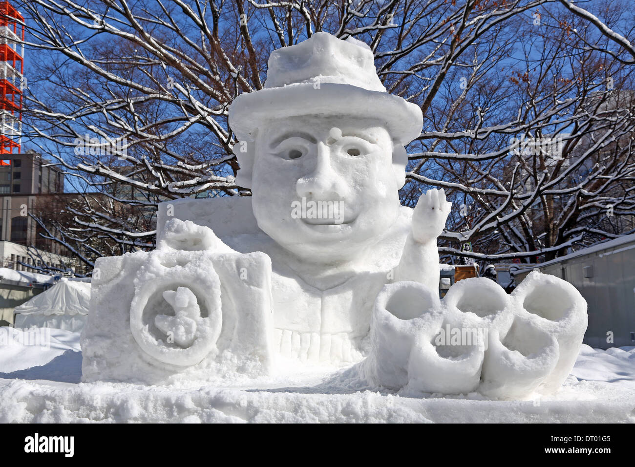 Sapporo, Japon. 5e février 2014. Sculptures de glace au premier jour de la 65e Sapporo Snow Festival 2014 à Sapporo, Japon. Plus de deux millions de personnes sont attendues à la semaine de festival. Crédit : Paul Brown/Alamy Live News Banque D'Images