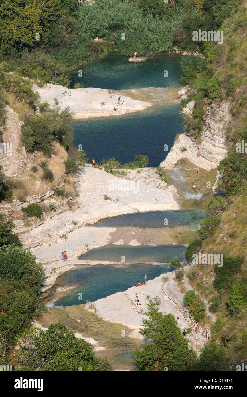 La réserve naturelle de cavagrande del cassibile, Sicile, Italie Banque D'Images