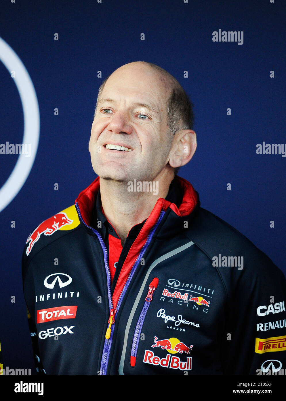 Le concepteur en chef Adrian Newey (GBR), Red Bull Racing lors des essais de Formule 1, Jerez, Espagne 10 févr. 2014 Banque D'Images