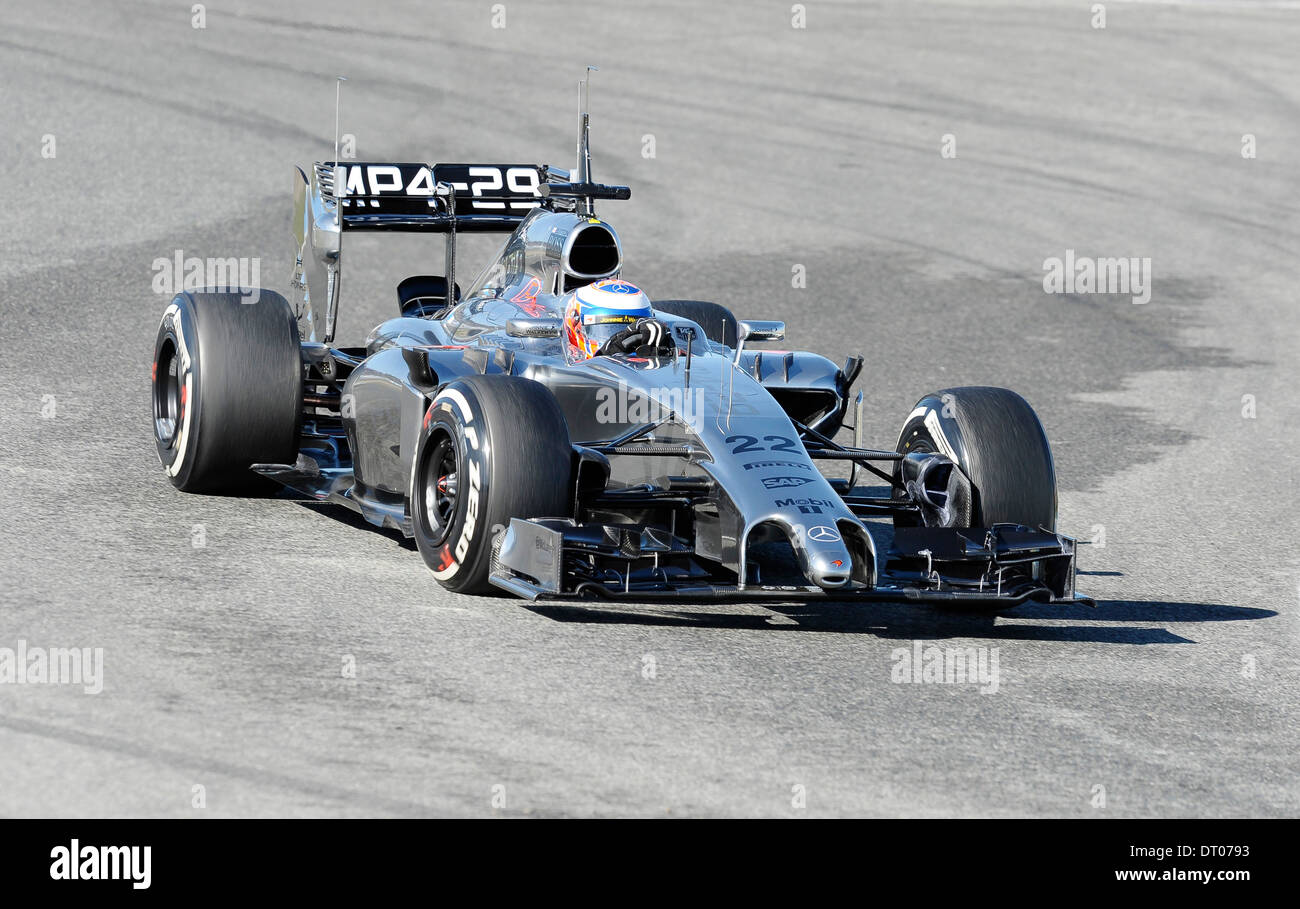 Jenson Button (GBR), McLaren MP4-29 lors des essais de Formule 1, Jerez,  Espagne 10 févr. 2014 Photo Stock - Alamy