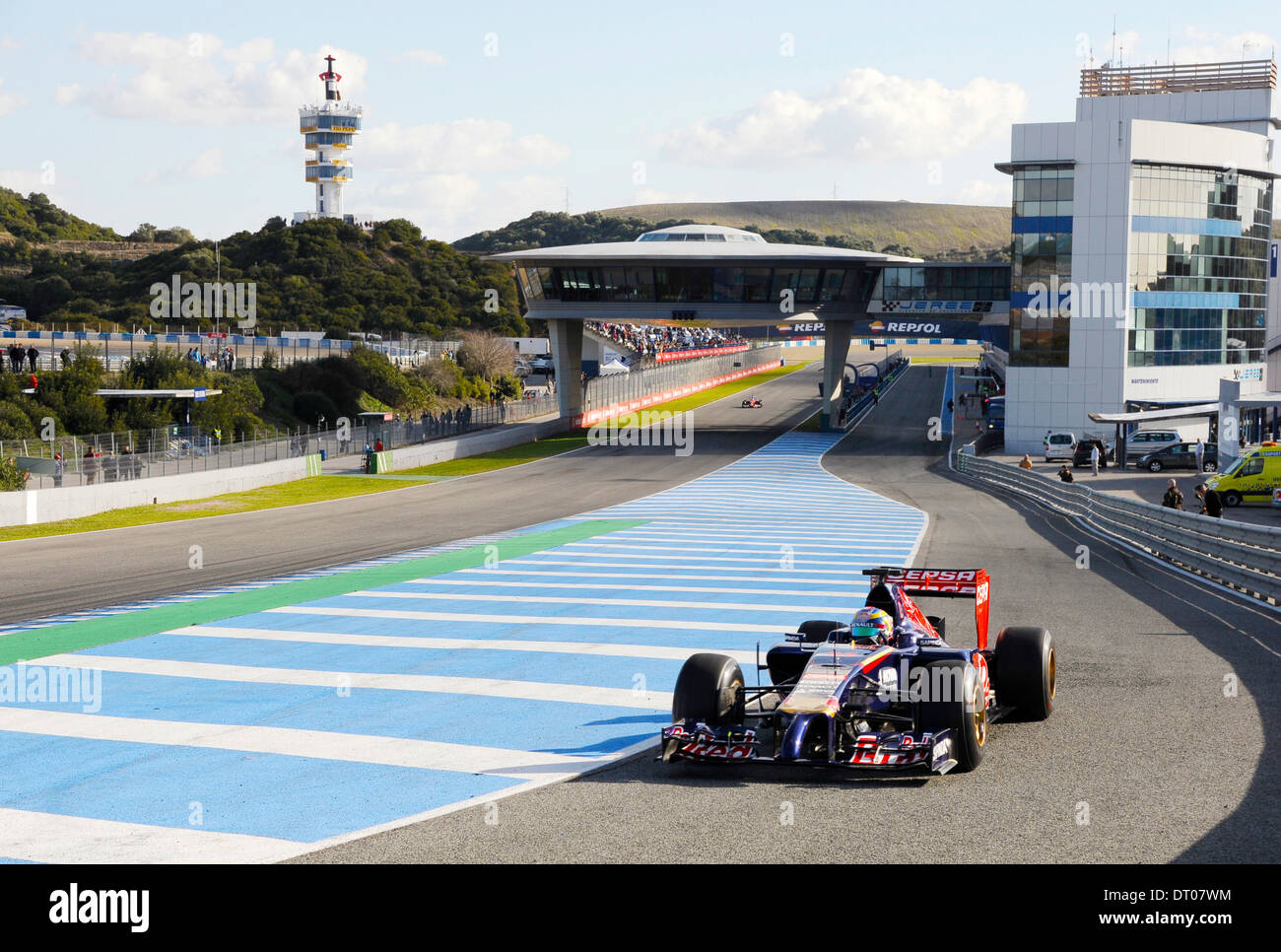 Jean-Eric Vergne (FRA), Toro Rosso STR9 lors d'essais de Formule 1, Jerez, Espagne 10 févr. 2014 Banque D'Images