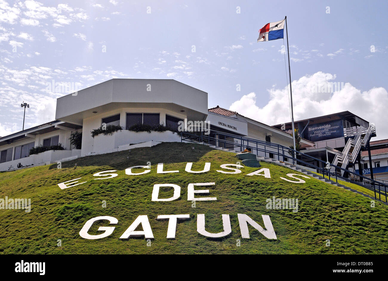 Les écluses de Gatun du canal de Panama Panama Colon Banque D'Images