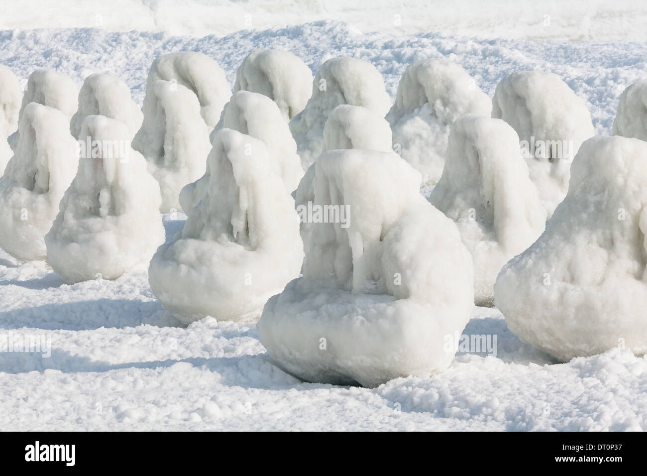 Tempête de glace de mer sculptures naturelles Banque D'Images
