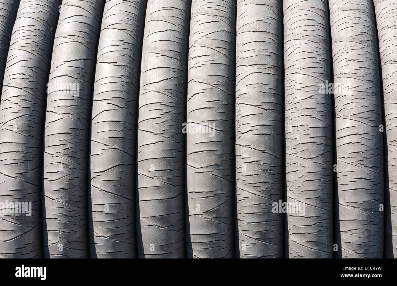 Libre d'une corde en caoutchouc épais ou cordon avec des petites fentes Banque D'Images