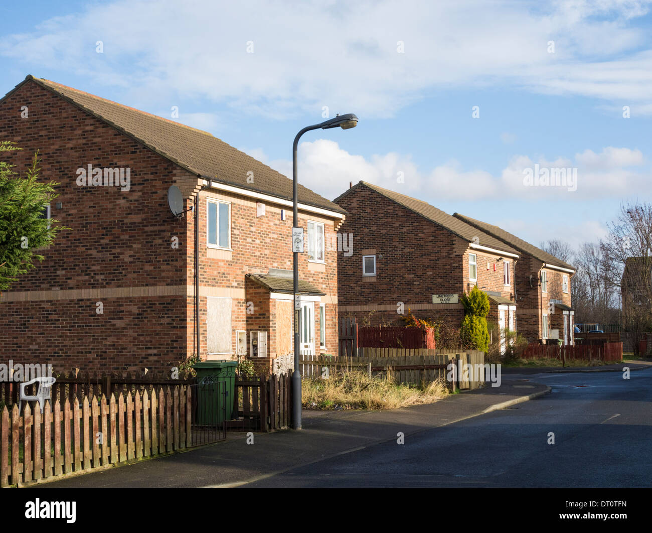 Deux des meilleurs logements vendus en 2013 Limeteres où ici, à proximité, Port Clarence près de Middlesbrough, Angleterre, Royaume-Uni. Banque D'Images