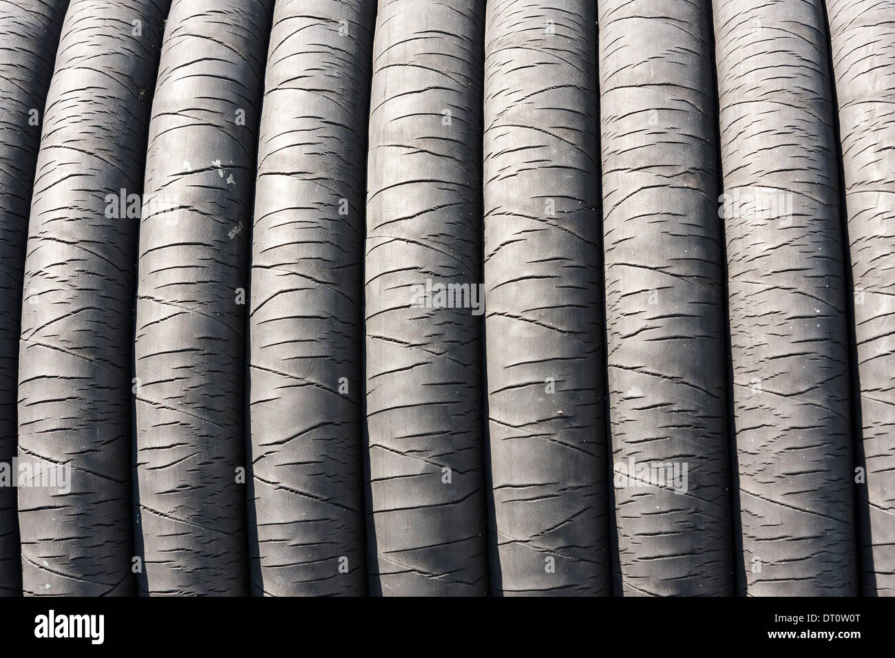 Libre d'une corde en caoutchouc épais ou cordon avec des petites fentes Banque D'Images