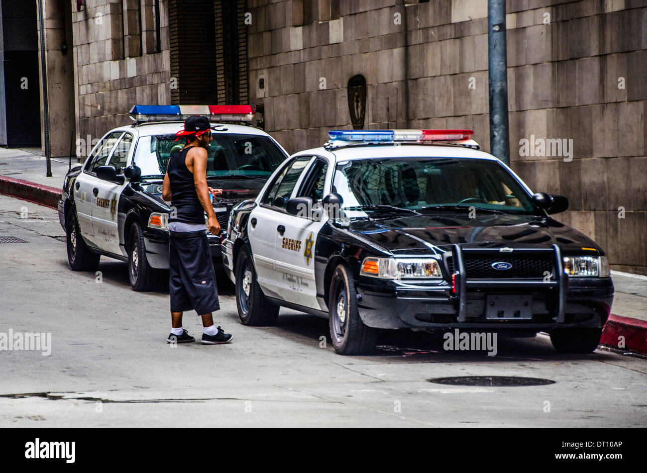 Voitures de police LAPD Banque D'Images