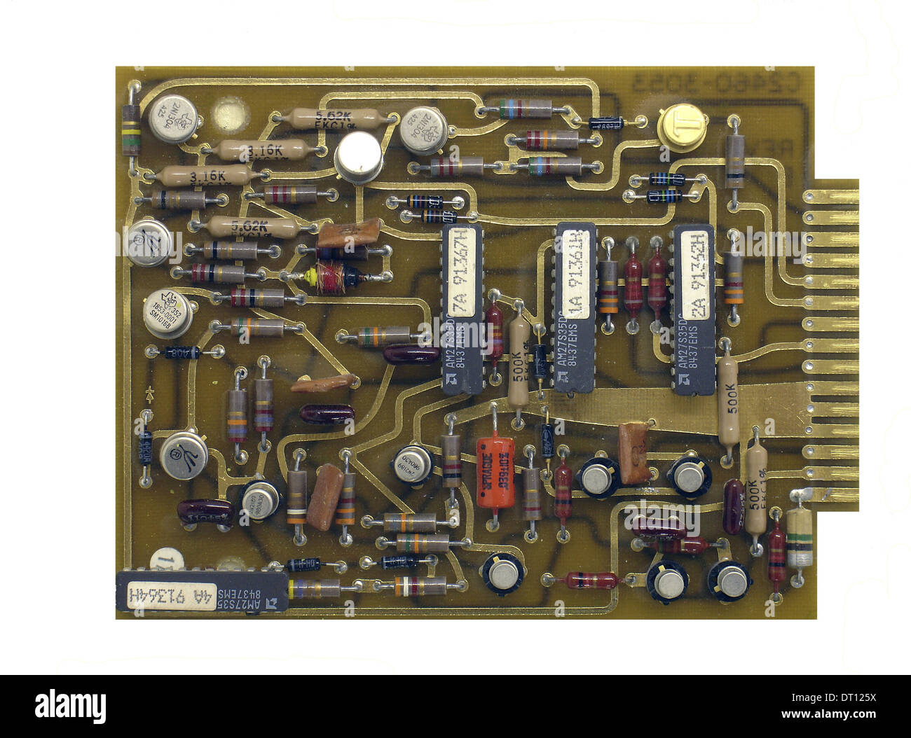 Détail des composants mène sur PCB printed circuit board doré Banque D'Images