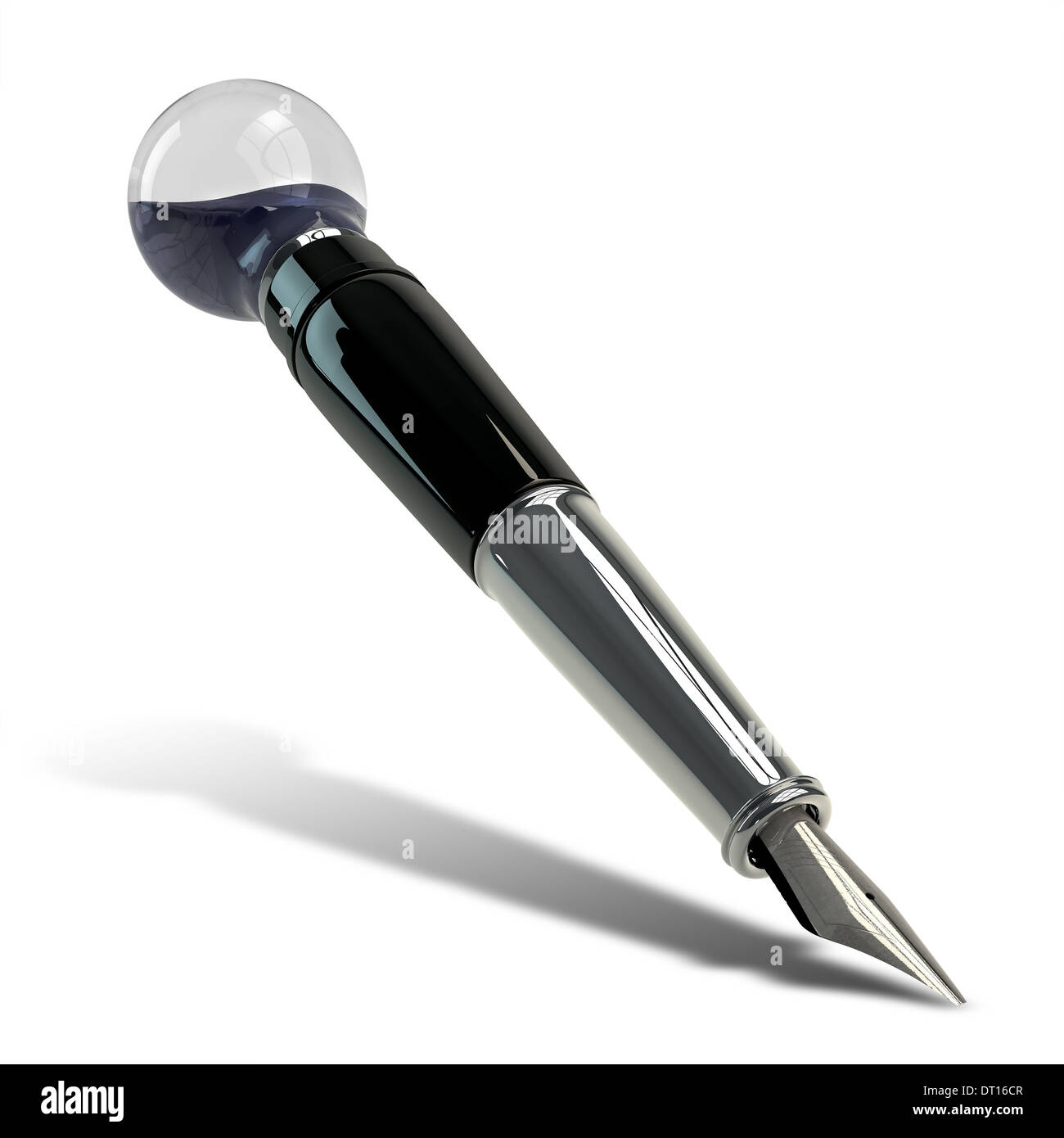 Stylo plume avec un clear Light bulb attaché qui est rempli d'encre foncée  symbolisant la créativité et l'imagination Photo Stock - Alamy