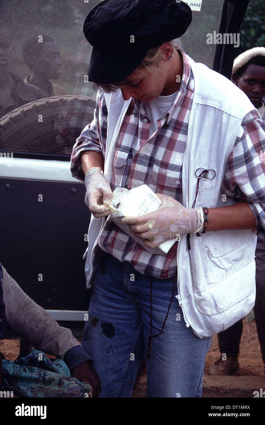 Les réfugiés rwandais au Burundi Avril 1994 Banque D'Images