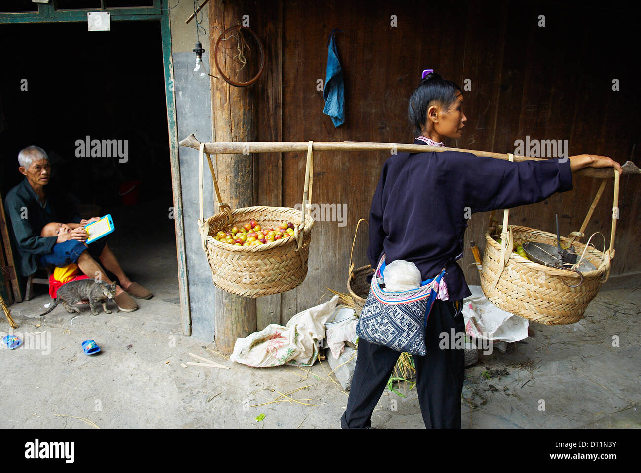 Dong village de Zhaoxing, Guizhou Province, China, Asia Banque D'Images