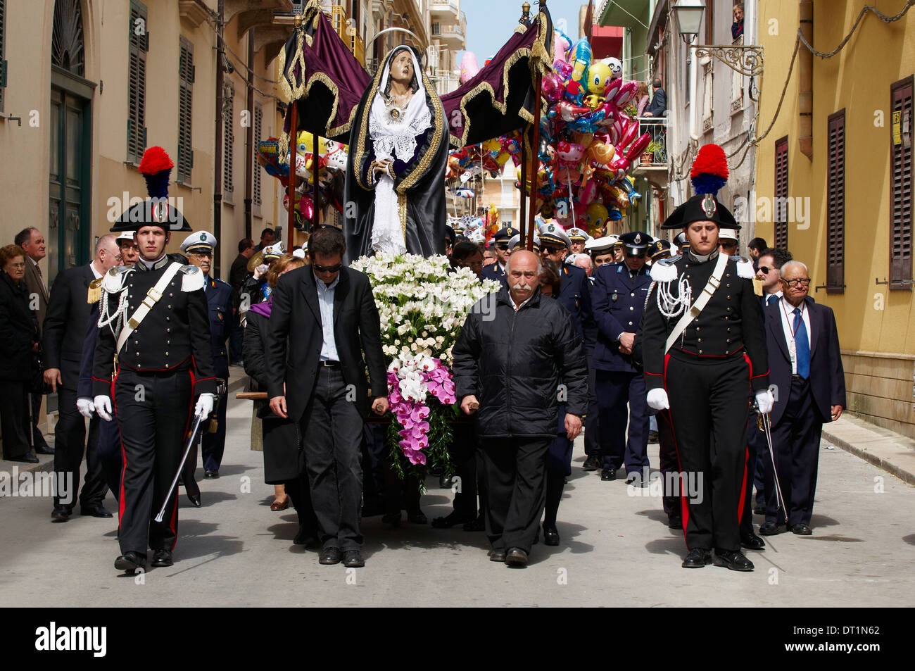 Procession des mystères (Processione dei Misteri viventi), Jeudi Saint, Marsala, Sicile, Italie, Europe Banque D'Images