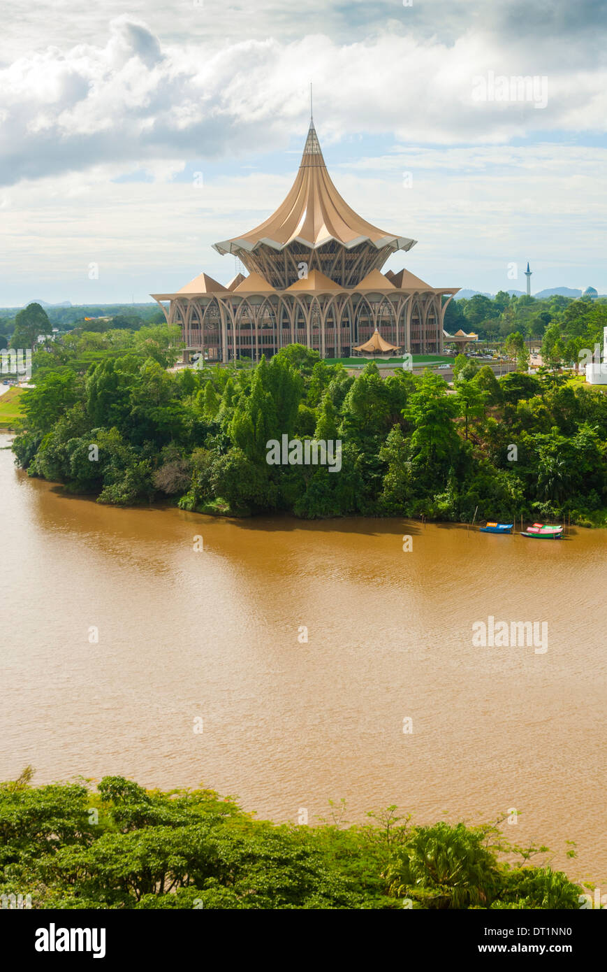 Dewan Undangan Negeri (DUN), bâtiment de la rivière Sarawak (Sungai Sarawak Kuching, Sarawak, Malaisie, Bornéo, Malaisie Banque D'Images