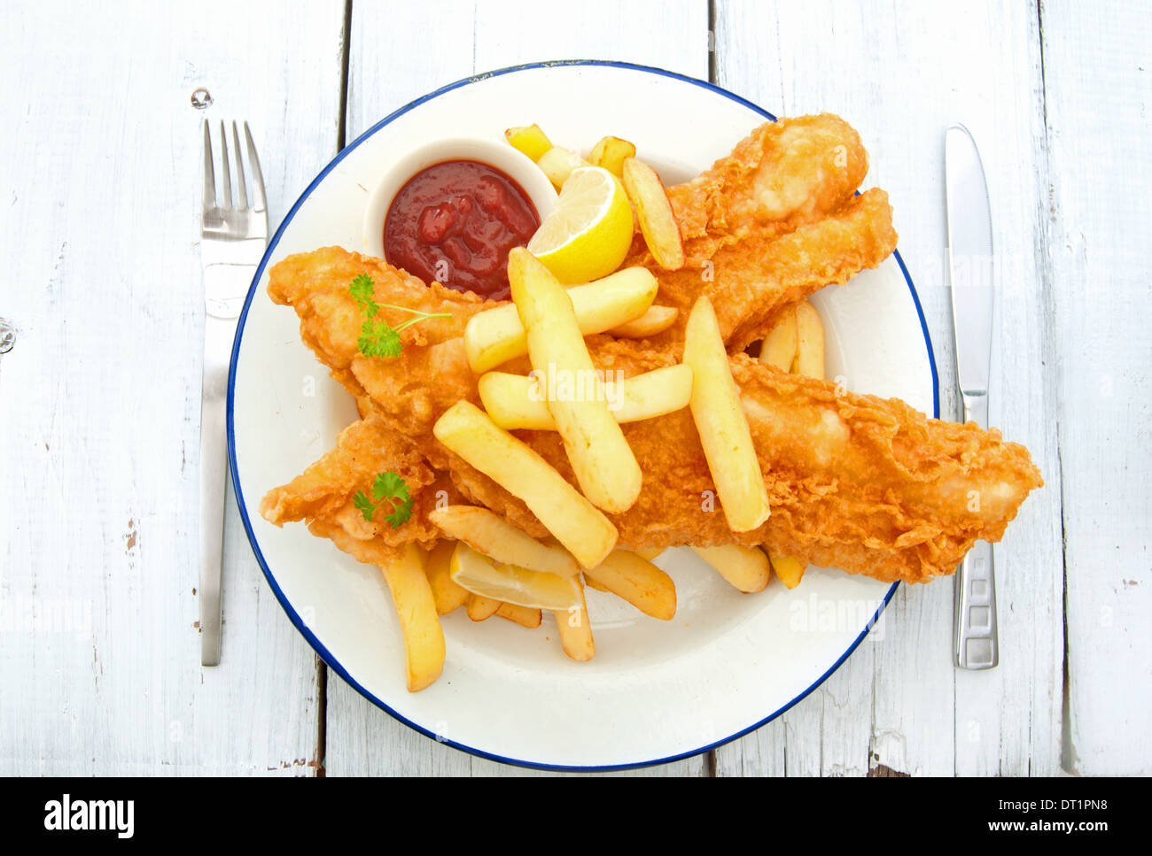 Anglais traditionnel fish and chips Banque D'Images