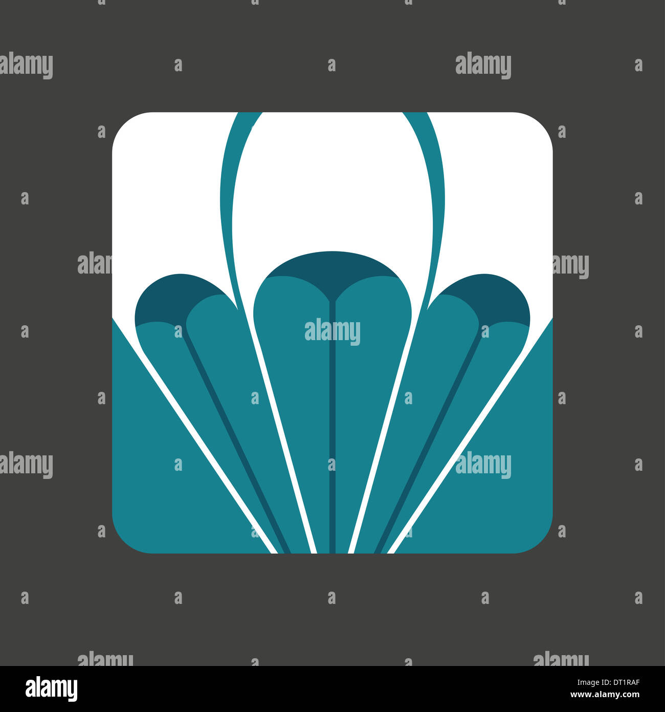 Télévision icône avec un parachute ouvert Banque D'Images