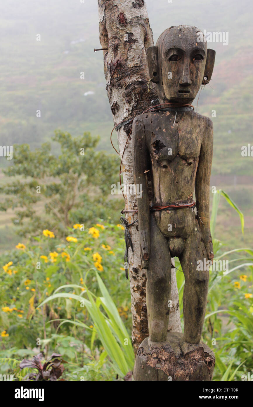 Une statue en bois de 'Bulol' trouvé dans Banaue, Mt. Province des Philippines. Aussi connu comme 'le riz Dieu.' Banque D'Images