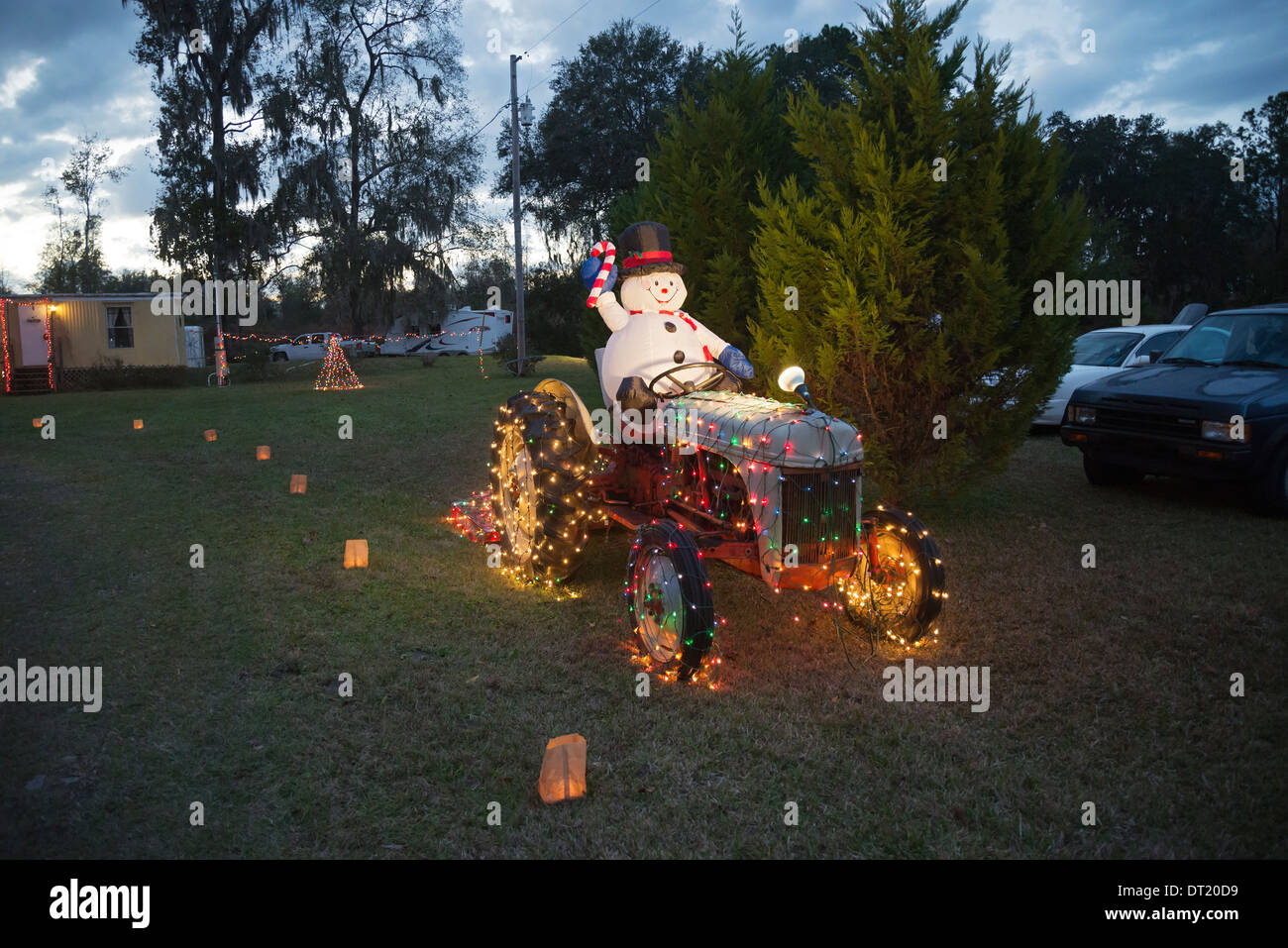 Célébration de Noël en milieu rural au nord de la Floride. Banque D'Images