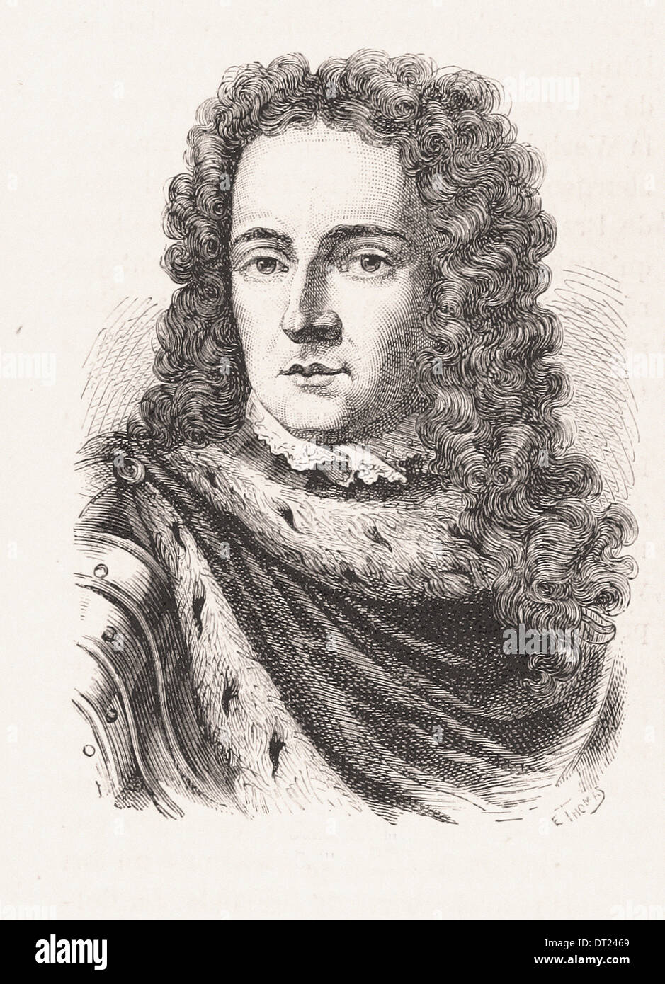 Portrait de Guillaume III - gravure XIX ème siècle français Banque D'Images