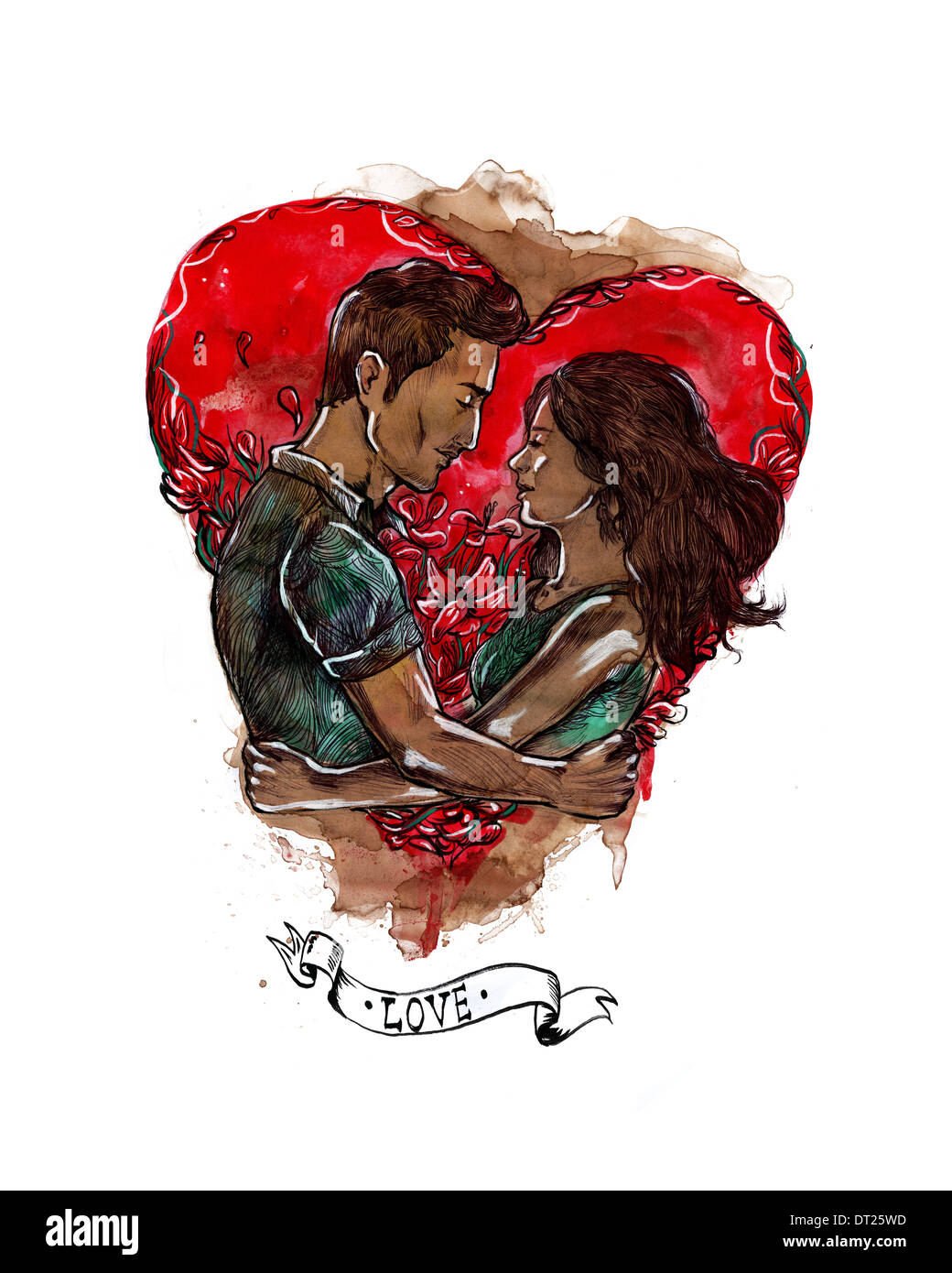 Image D Illustration De Couple Representant L Amour Photo Stock Alamy