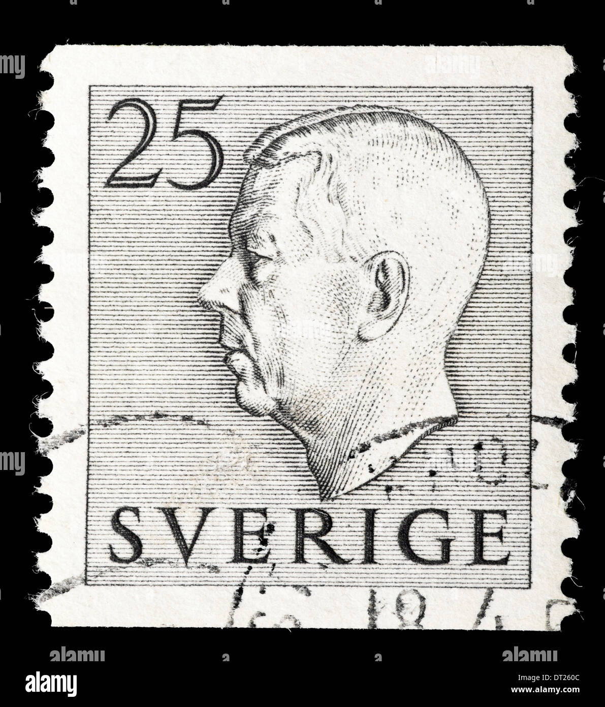 Timbre-poste : Suède, 1951, le Roi Gustave Adolf VI., estampillé Banque D'Images