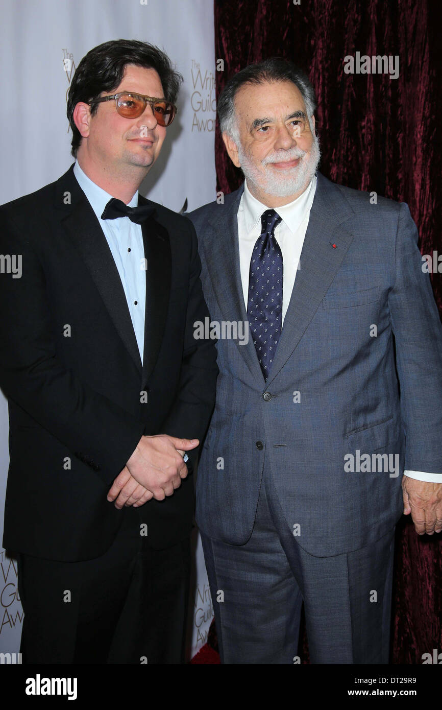 Roman Coppola et Francis Ford Coppola en 2013 Writers Guild Awards, JW Marriott, Los Angeles, CA 02-17-13 Banque D'Images