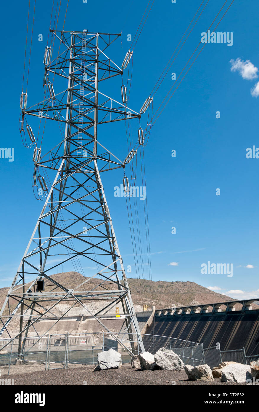 Washington, Coulee Dam, le barrage Grand Coulee sur le fleuve Columbia Banque D'Images