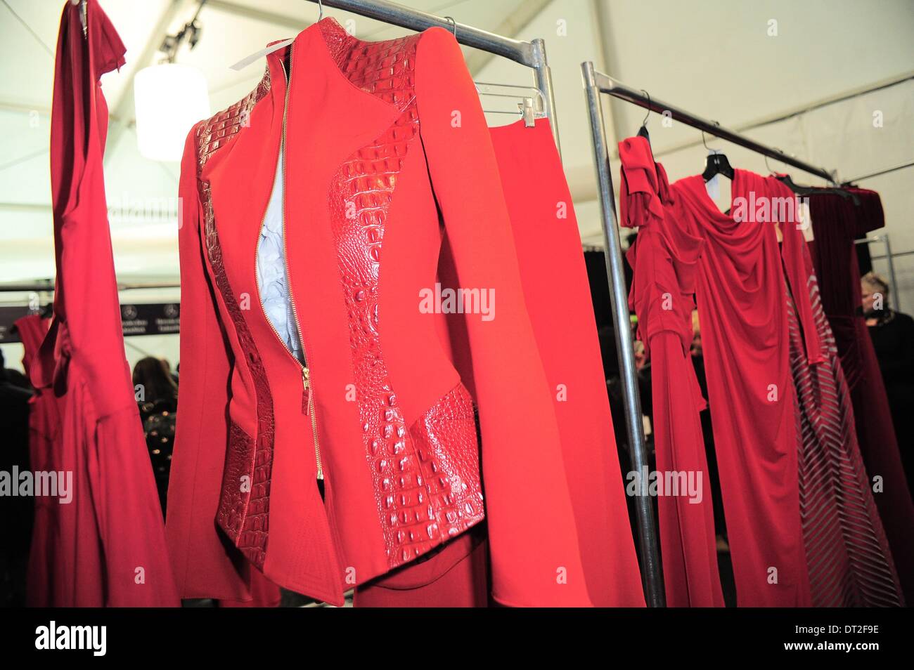 New York, NY, USA. Feb 6, 2014. Pour l'ambiance backstage coeur vérité's Red Dress collection Voir - Backstage, Lincoln Center Theater, New York, NY 6 février 2014. Credit : Gregorio T./Binuya Everett Collection/Alamy Live News Banque D'Images