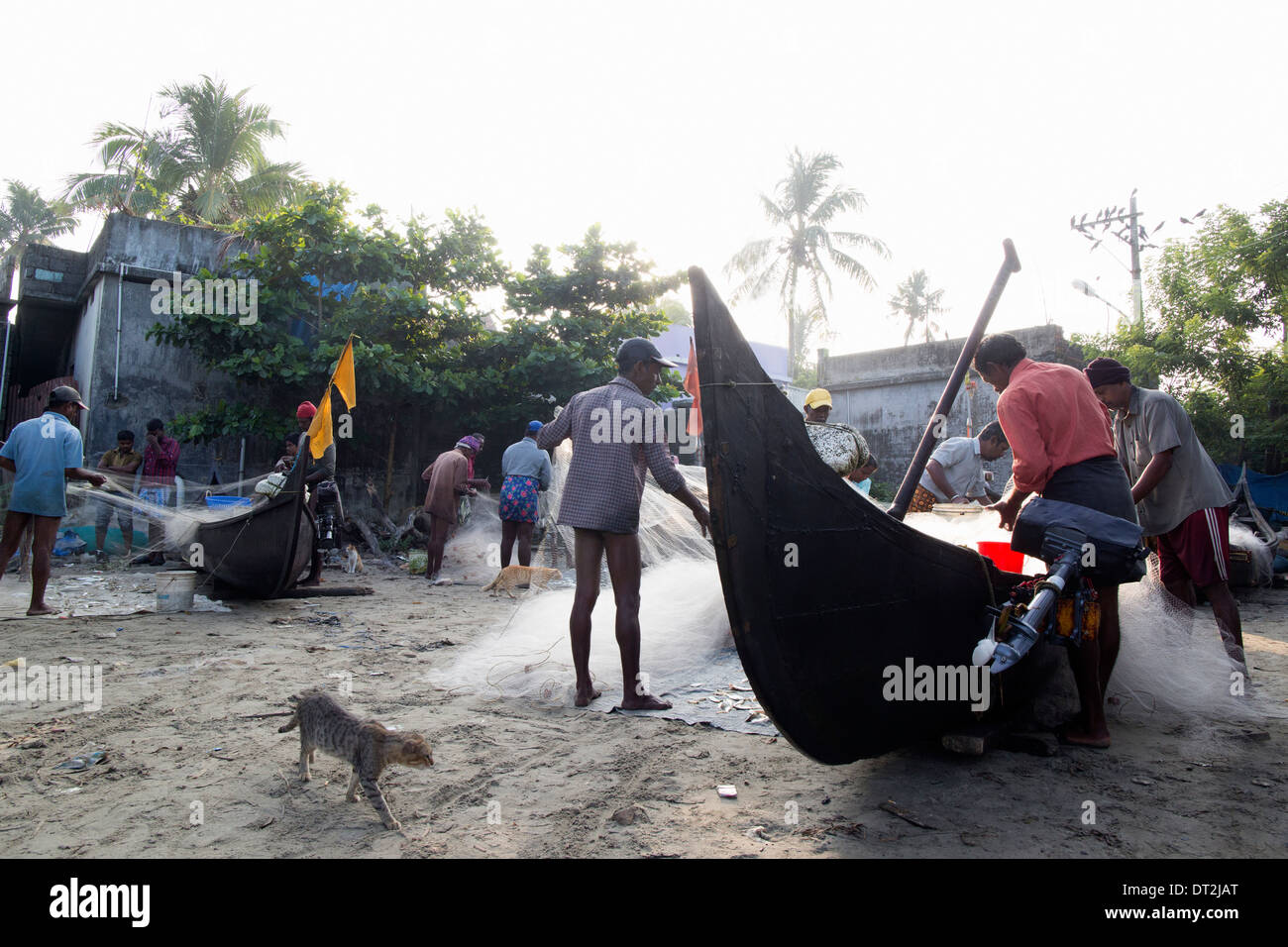 Les pêcheurs indiens Banque D'Images