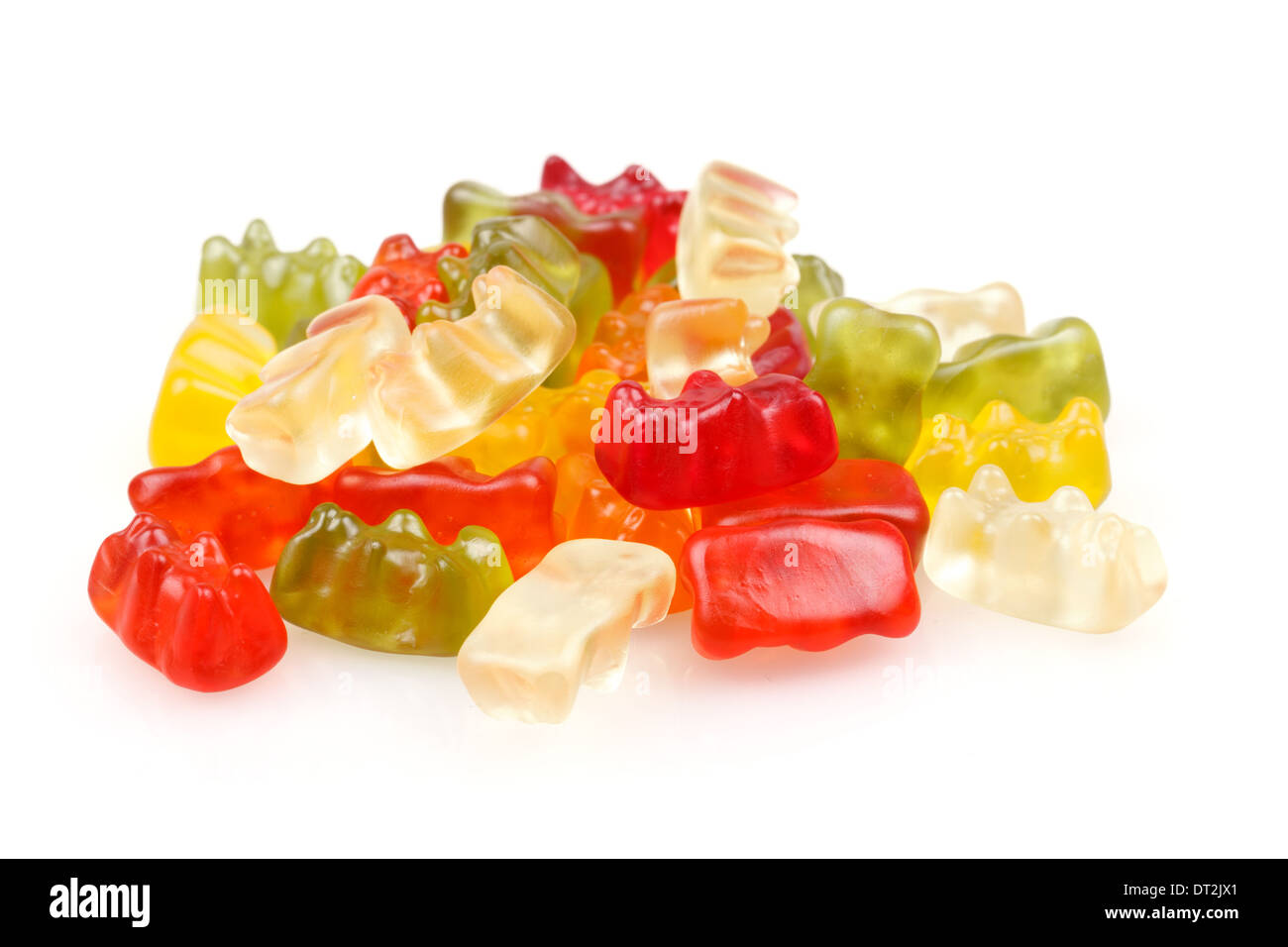 Ours gommeux, bonbons jelly bear set isolated on white Banque D'Images