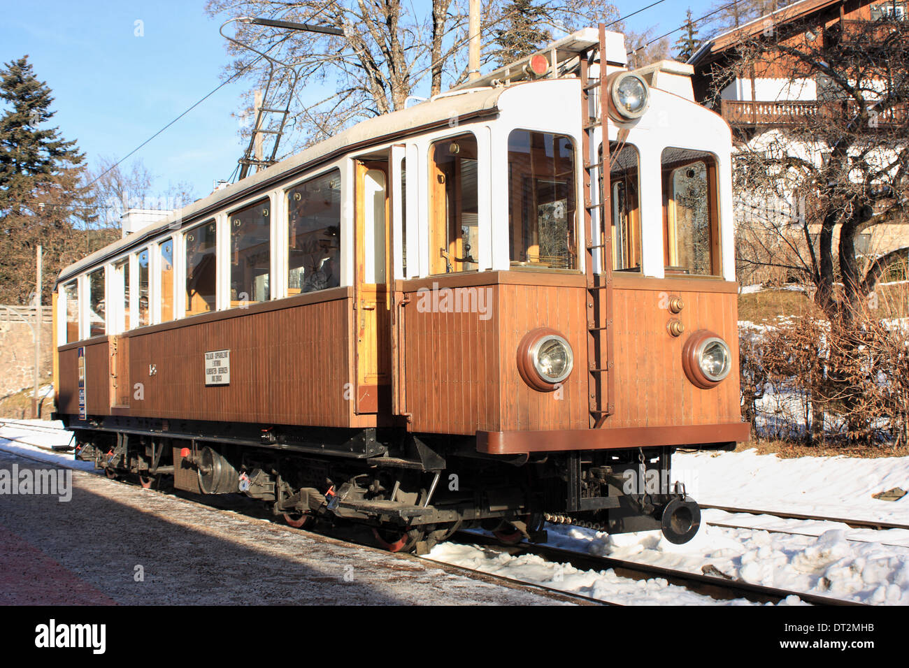 L' 'Rittnerbahn Rittner (Schmalspurbahn / Trenino Renon ) - un tramway montagne historique Banque D'Images