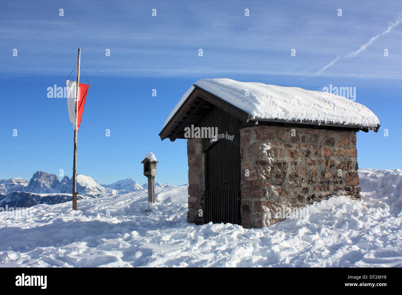 Rittner Horn / Corno del Renon, Tyrol du Sud, Dolomite Alpes en hiver Banque D'Images