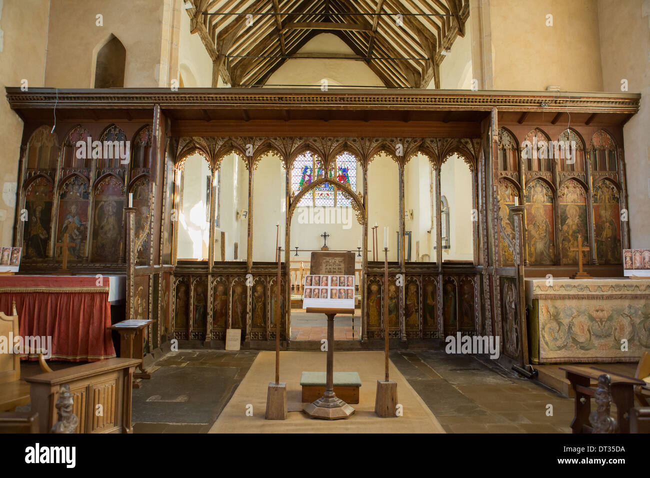 Intérieur de l'Église, nef, Ranworth Norfolk Broads, UK Banque D'Images