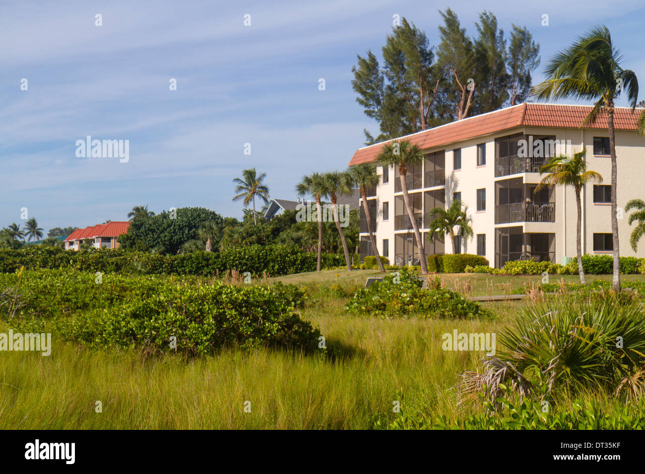Florida Sanibel Barrier Island, Golfe du Mexique, plages, condominiums condos résidences appartements appartement plat Fla Banque D'Images