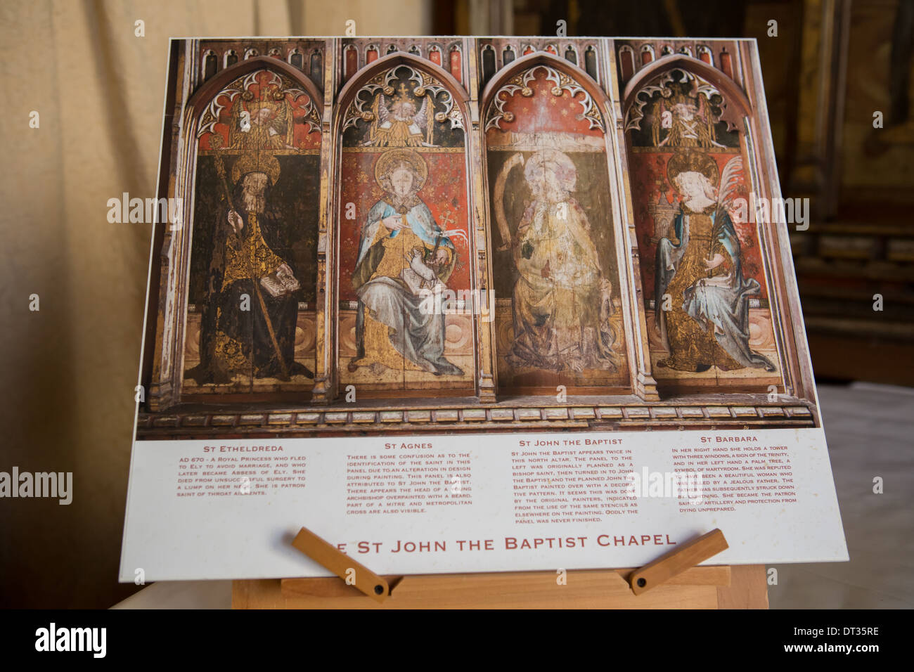 Panneaux d'affichage. Jubé médiéval à l'intérieur de l'Église Ranworth, Norfolk Broads, UK Banque D'Images