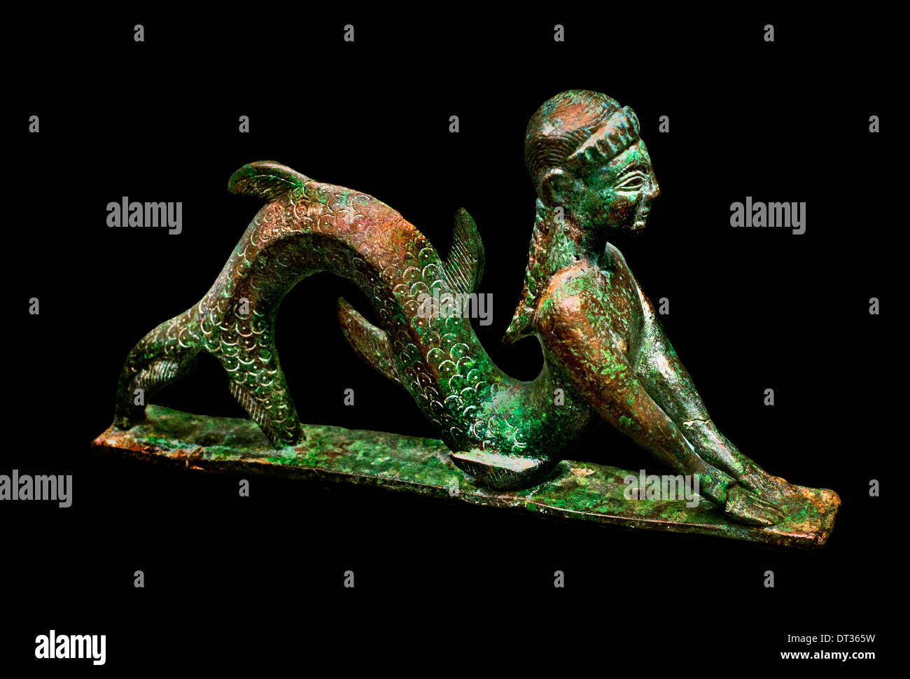 Mermaid Statue en bronze ( Fille ) 540 Mer BC Nécropole étrusque Toscane Italie Italien Banque D'Images