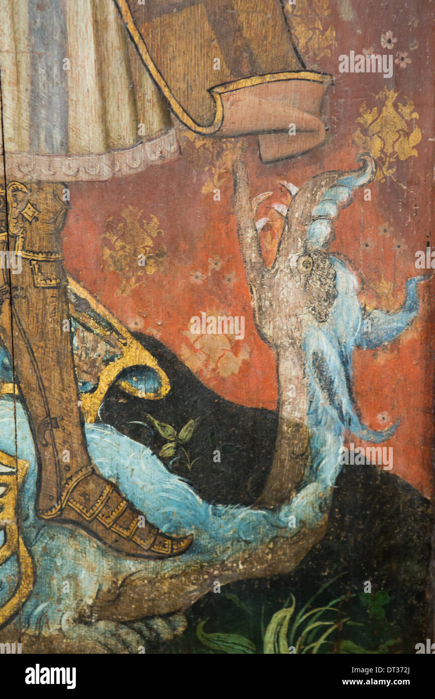 Jubé médiéval à l'intérieur de l'Église Ranworth, Norfolk Broads, UK Banque D'Images