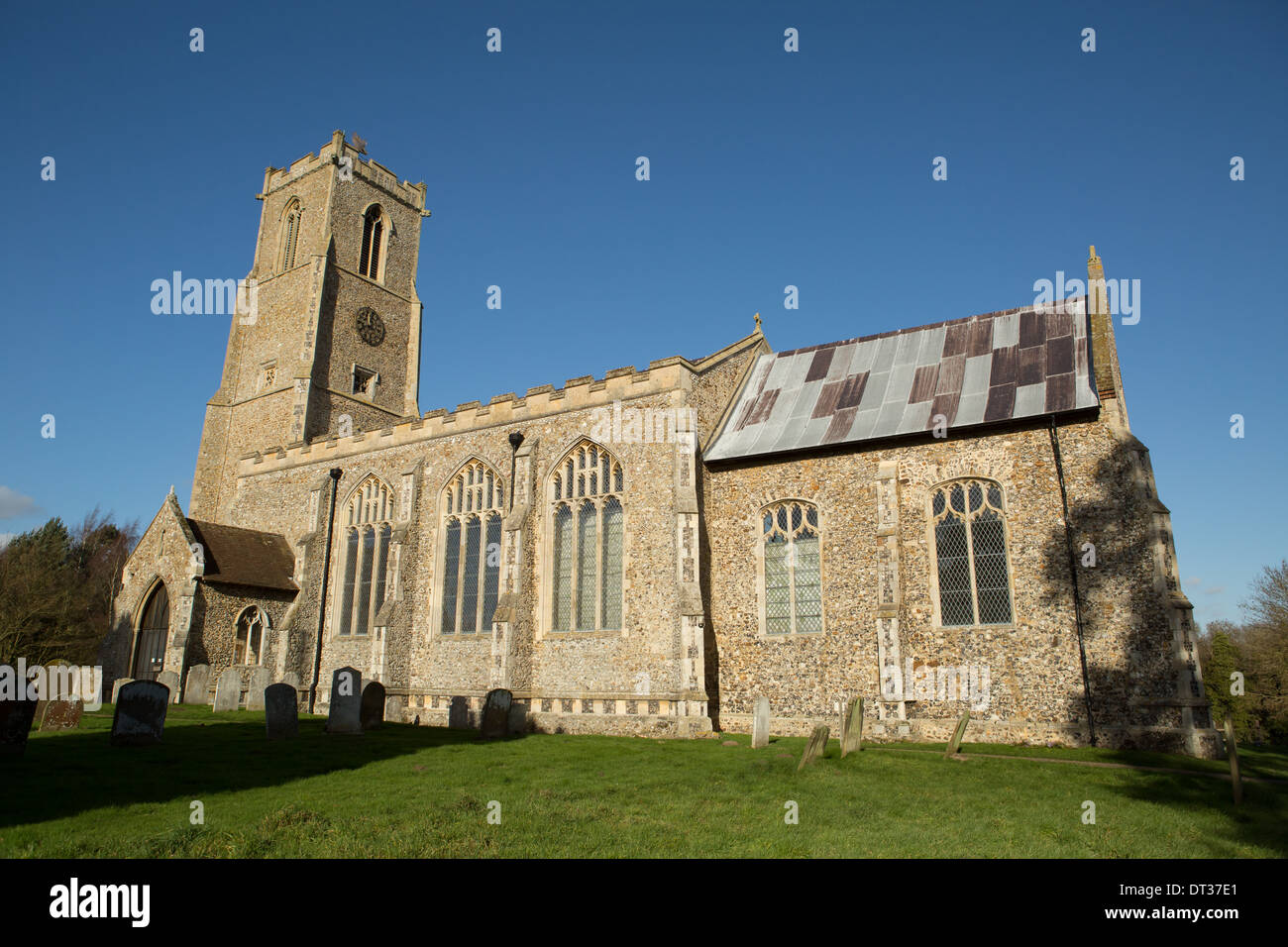 L'extérieur de l'Église Ranworth, Norfolk Broads, UK Banque D'Images