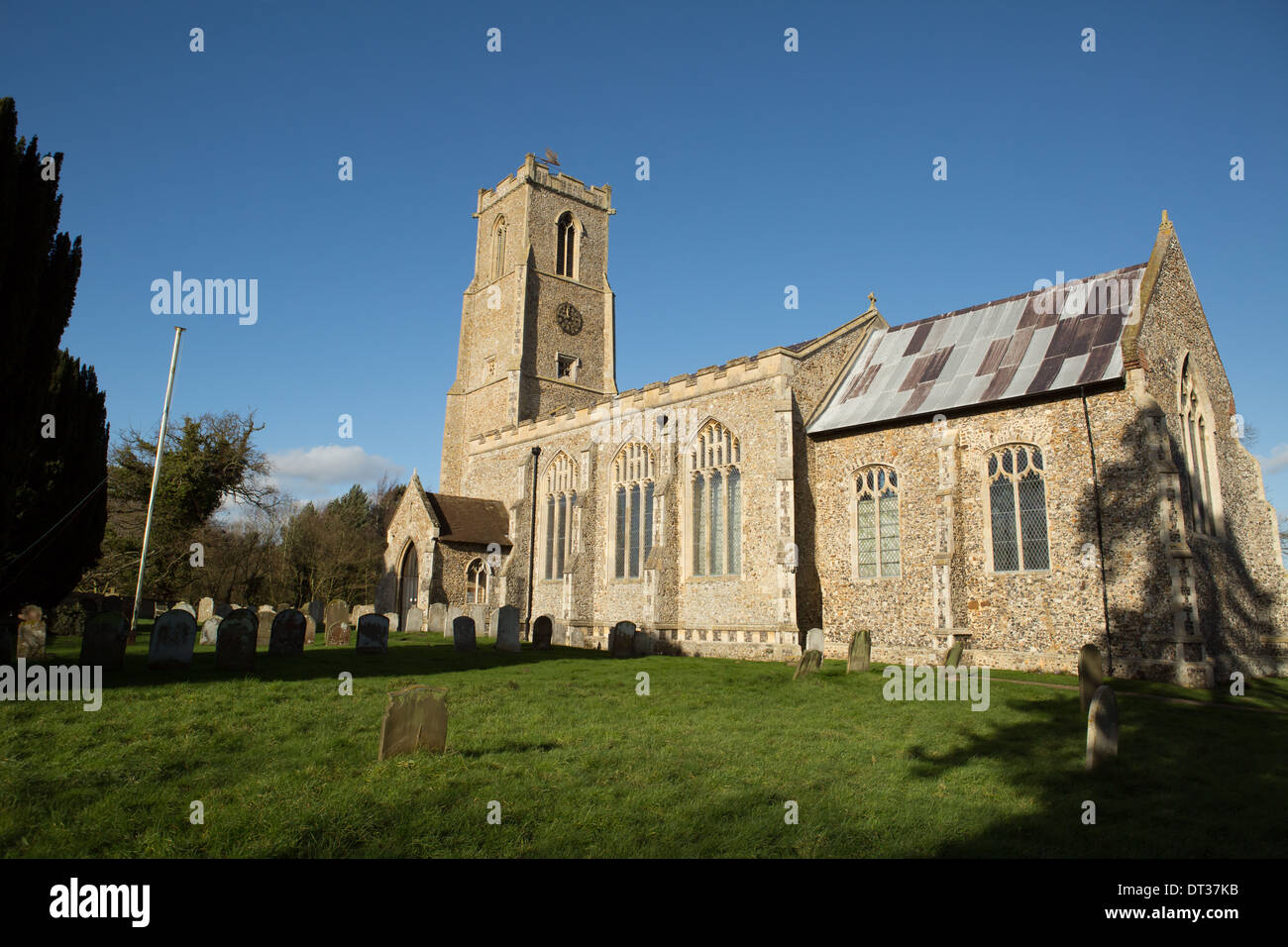 L'extérieur de l'Église Ranworth, Norfolk Broads, UK Banque D'Images