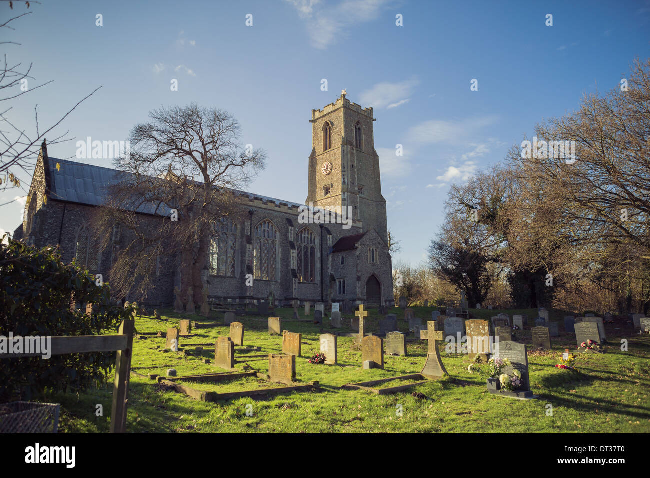 L'extérieur de l'Église Ranworth, Norfolk Broads, UK Banque D'Images
