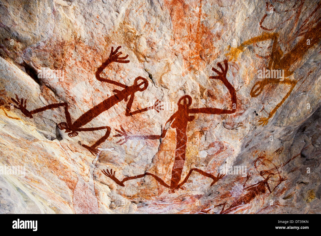Le pictogramme autochtones, le Kakadu National Park, la terre d'Arnhem, Australie Banque D'Images